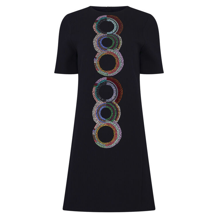 Sonia Crystal Short Sleeve Shift Dress image number null