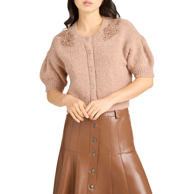 Millicent Short Puff Sleeve Cardigan image number null