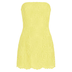 Daisy Strapless Scalloped Lace Hem Romper