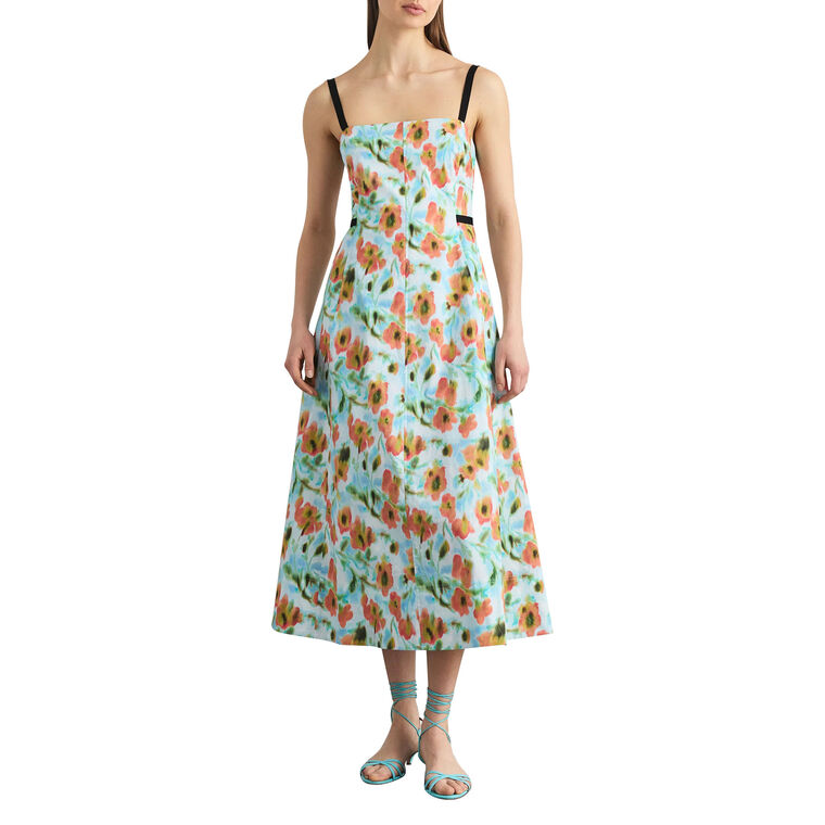 Tavia Sleeveless Paneled Poplin Midi Dress image number null