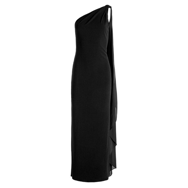 open lace back dress Sage Femme Drape Maxi Dress