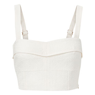 Faxon Sleeveless Jacquard Crop Top