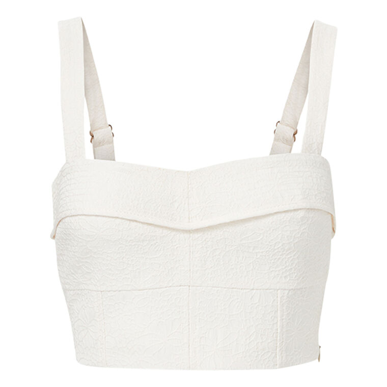 Faxon Sleeveless Jacquard Crop Top image number null