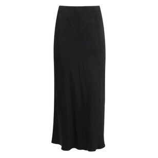Satin Side-Slit Slip Skirt