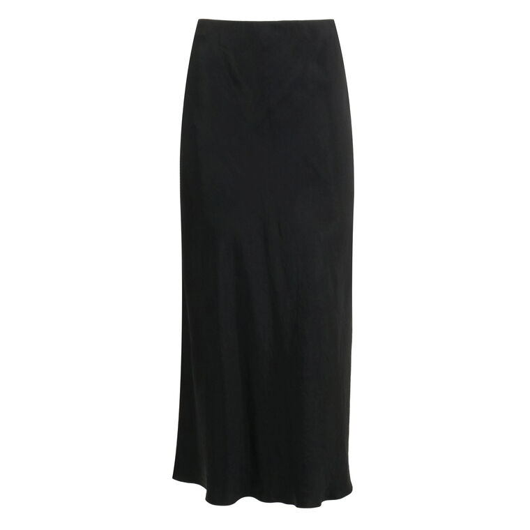 Satin Side-Slit Slip Skirt image number null