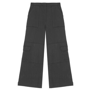 Solid Twill Suiting Cargo Pant