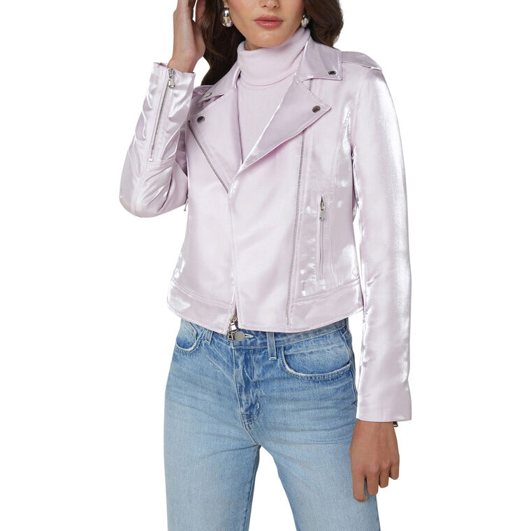 Satin-Organza Biker Jacket image number null
