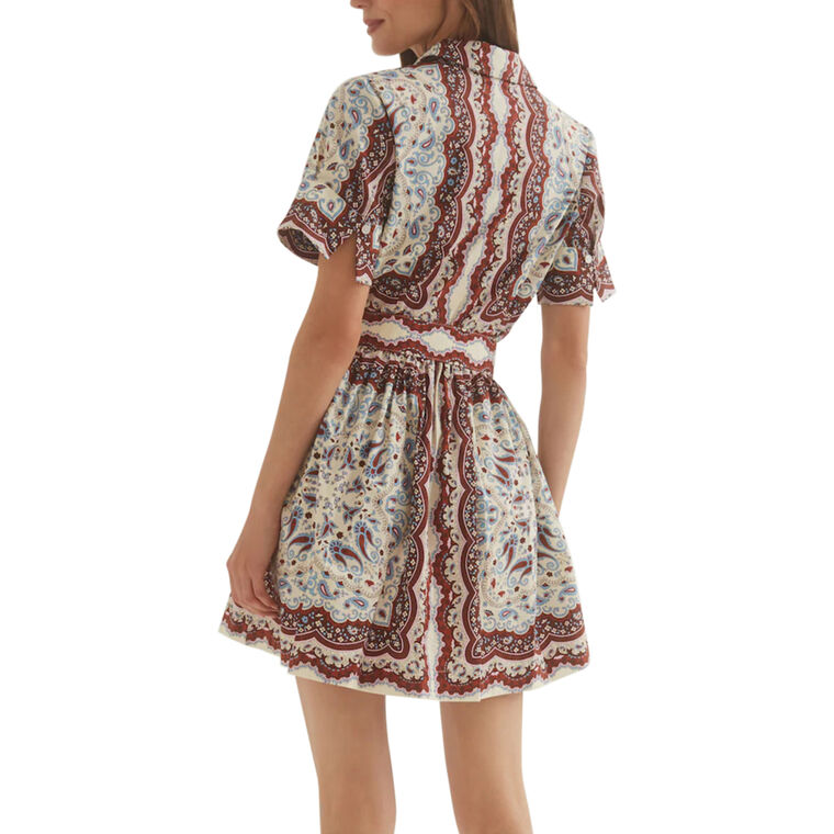 Malena Short Sleeve Belted Mini Dress image number null