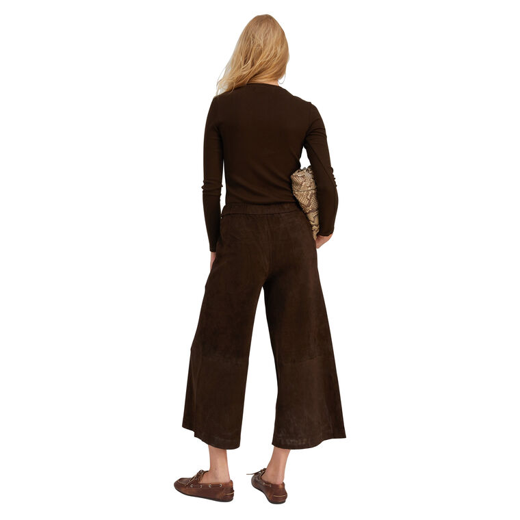 High-Rise Suede Culotte Pant image number null