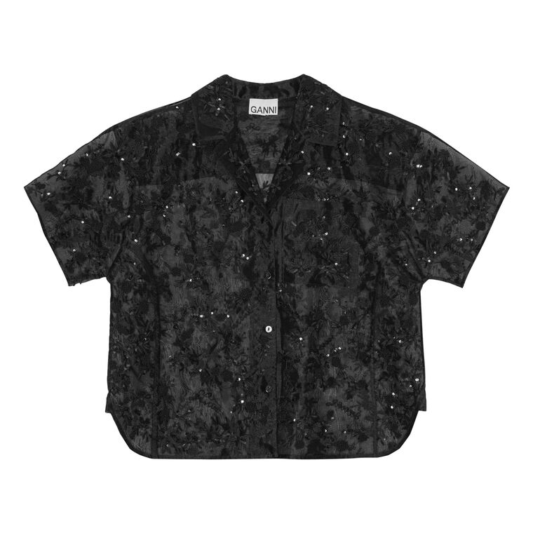 Embellished Technical Short Sleeve Shirt image number null