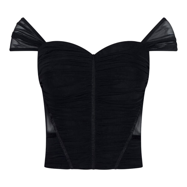 Asuka Shirred Mesh Corset Top image number null