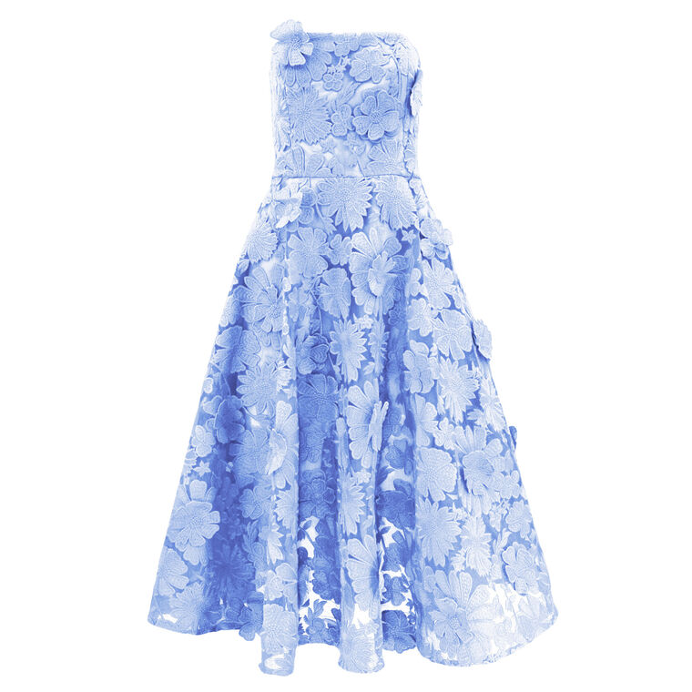 Florence Strapless 3D Floral Midi Dress image number null