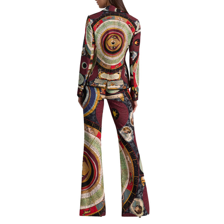 Mya Printed Notch Collar Fitted Blazer image number null