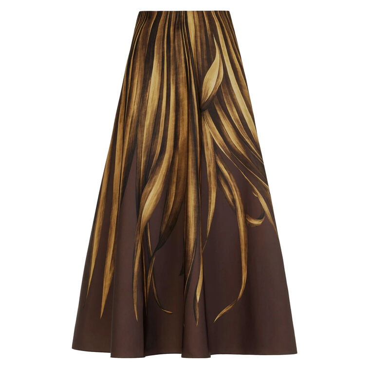 Palm Leaves Faille Skirt image number null