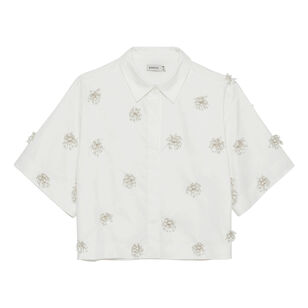 Cosmo Embellished Short Sleeve Camp Shirt