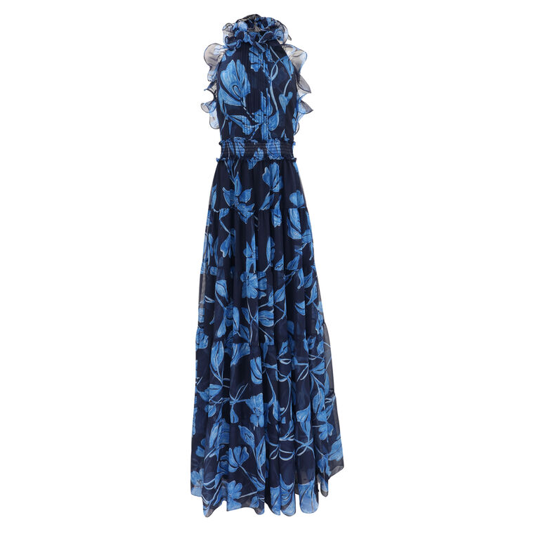 Nightflower Ruffled Floral Maxi Dress image number null