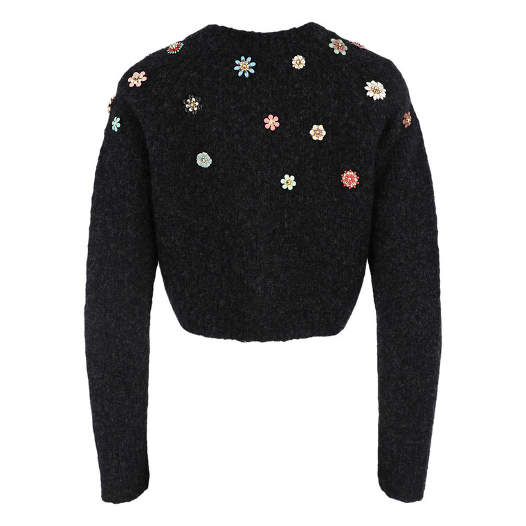 Clustered Enamel Flower Millie Cropped Cardigan image number null