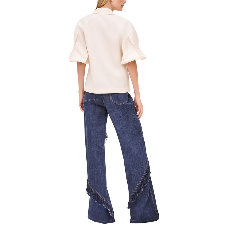 Elsie Short Sleeve Collared Button-Down Top image number null