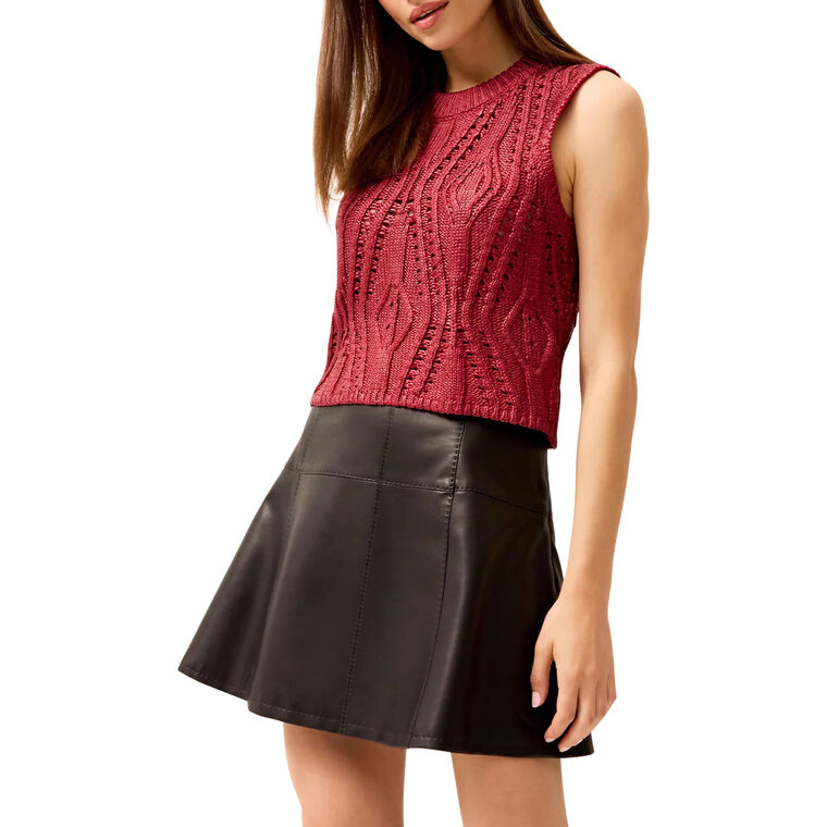 Crawford Vegan Leather Mini Skirt image number null