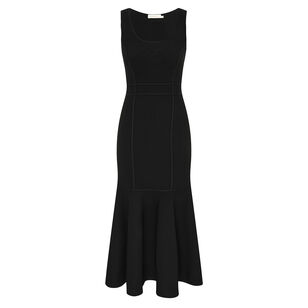 Hypnotic Sleeveless Sculptural Midi Dress
