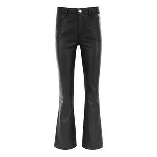 Five Pocket Ankle Flare Leather Pants