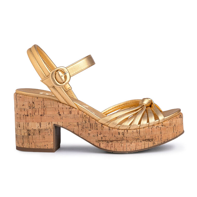 Digna Strappy Metallic Cork Midi Platform Sandal image number null