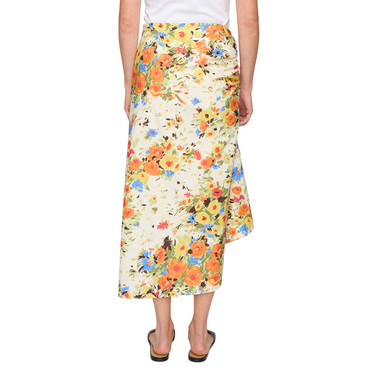 Naomi Cotton Floral Midi Skirt image number null