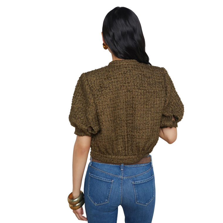 Cove Cropped Tweed Short Sleeve Jacket image number null