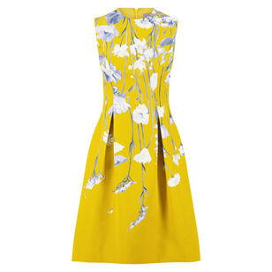 Betsy Sleeveless Floral Faille Mini Dress