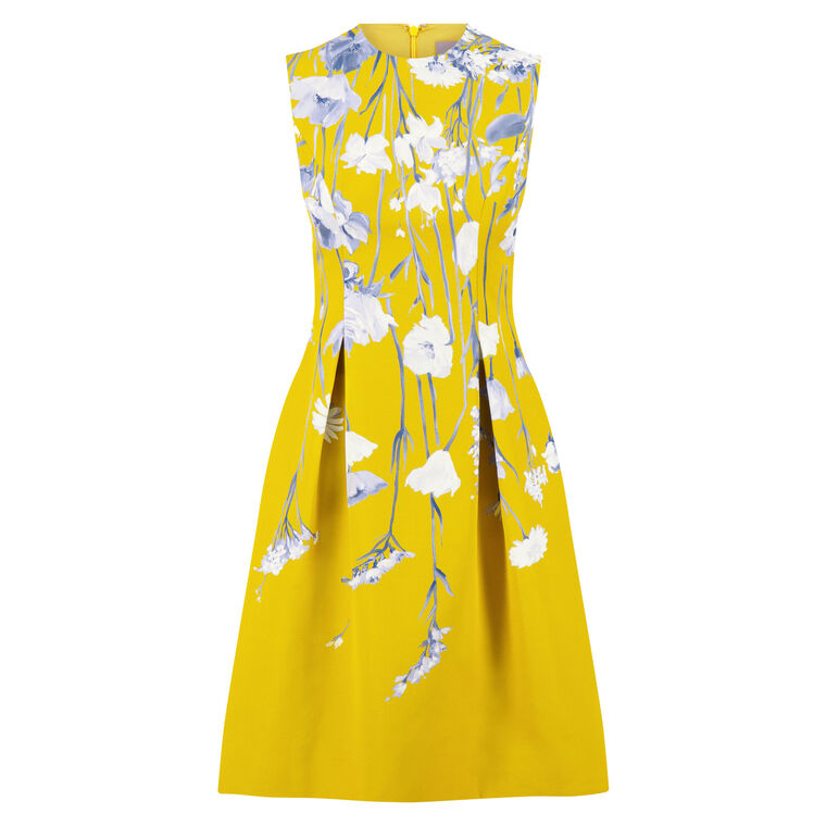 Betsy Sleeveless Floral Faille Mini Dress image number null