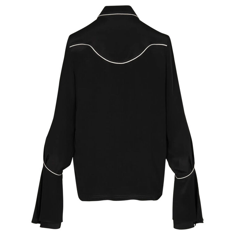 Black High Tides Silk Shirt image number null