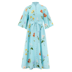 Carmen Butterfly Sleeve Button-Front Midi Dress