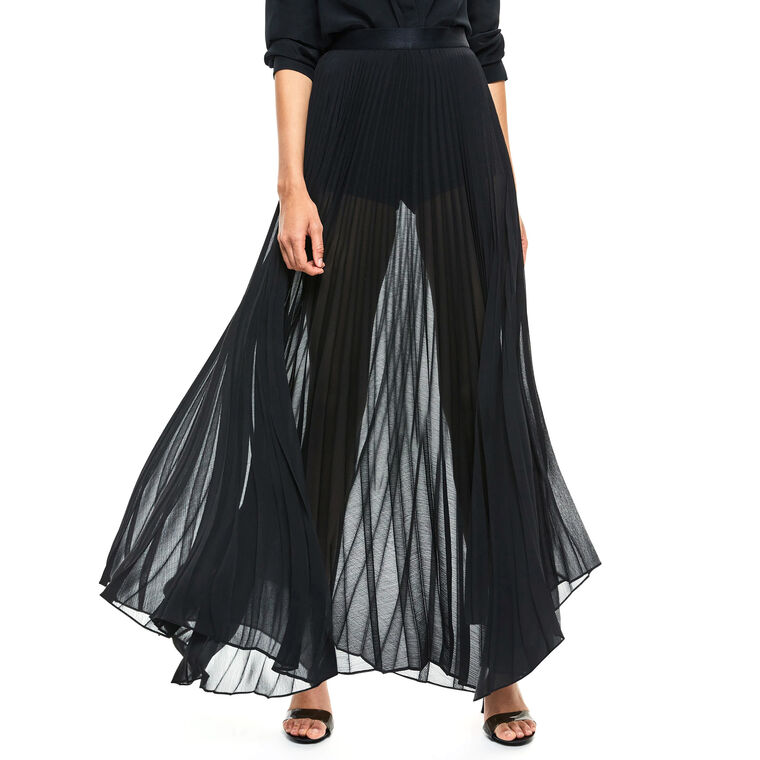 Katz Sunburst Pleated Maxi Skirt With Hot Pant image number null