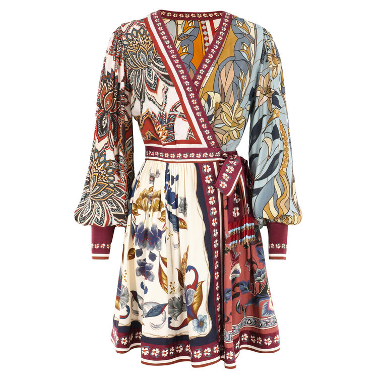 Mixed Scarves Mini Dress image number null