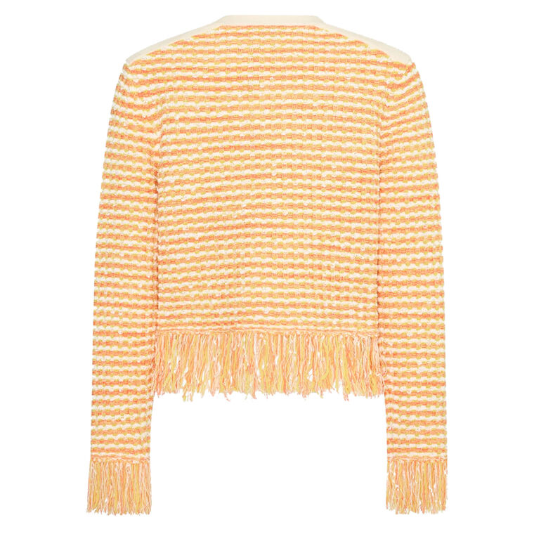 Textured Fringe Trim Cardigan image number null