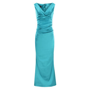 V-Neck Sleeveless Stretch Satin Duchesse Mermaid Gown