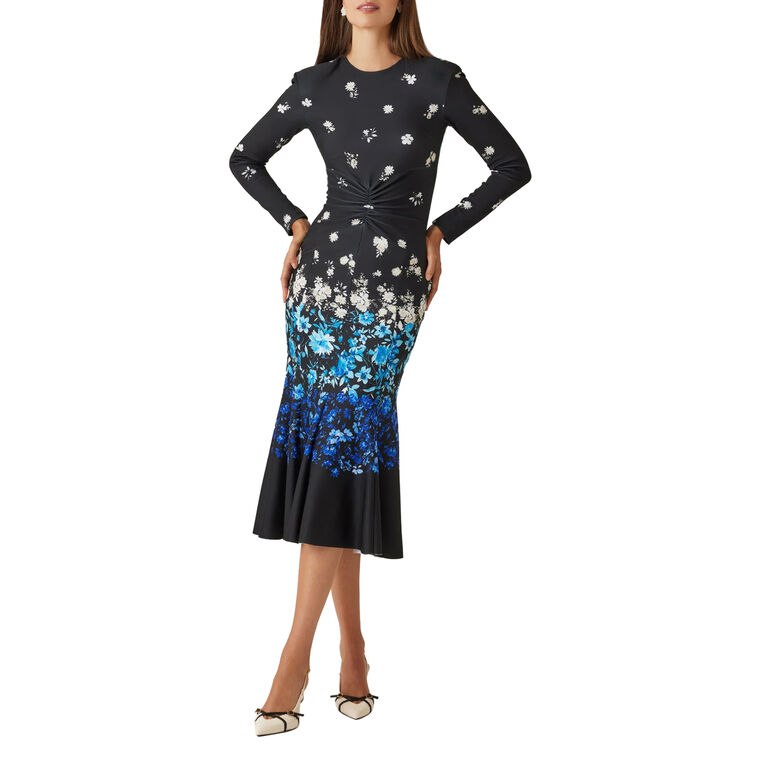 Scuba Floral Ruched Dress image number null