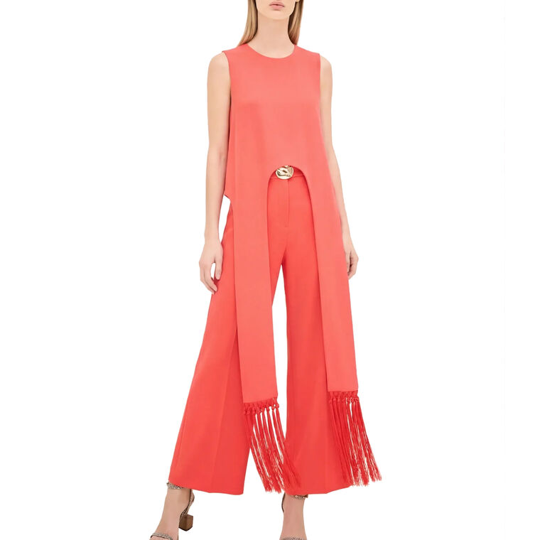 Spargi Fringe-Detail Cropped Wide-Leg Pant image number null