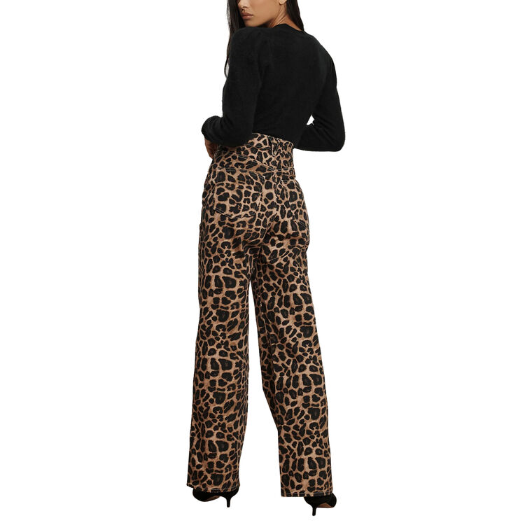 Taylor Leopard Wide-Leg Jean image number null