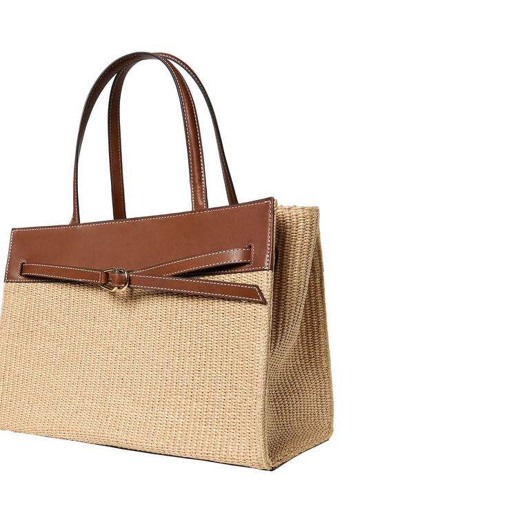 Aidan Natural Straw Work Tote image number null