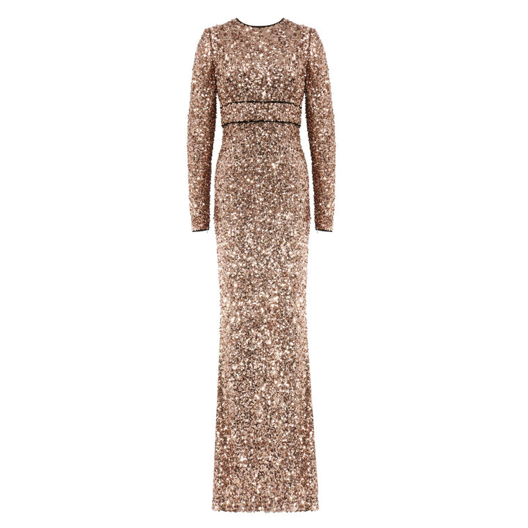 Sequin Embroidered Long Dress image number null