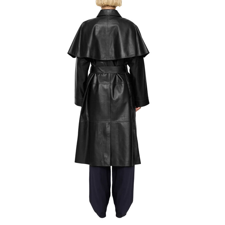 Caitlin Leather Trench Coat image number null
