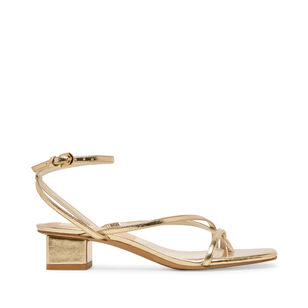 Karlos Metallic Block Heel Sandals
