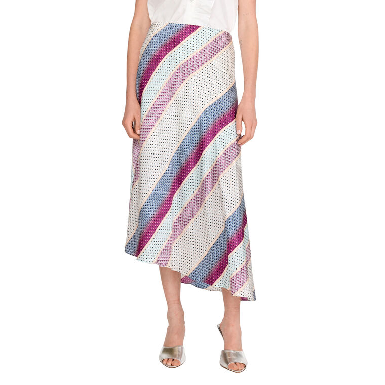 Josie Satin Stripe Midi Skirt image number null