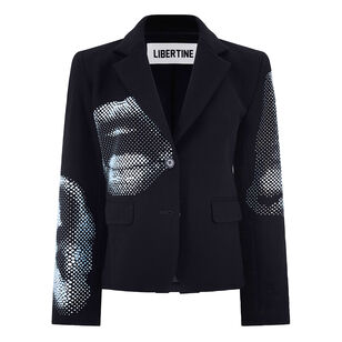 Five Senses Crystal Long Sleeve Short Blazer