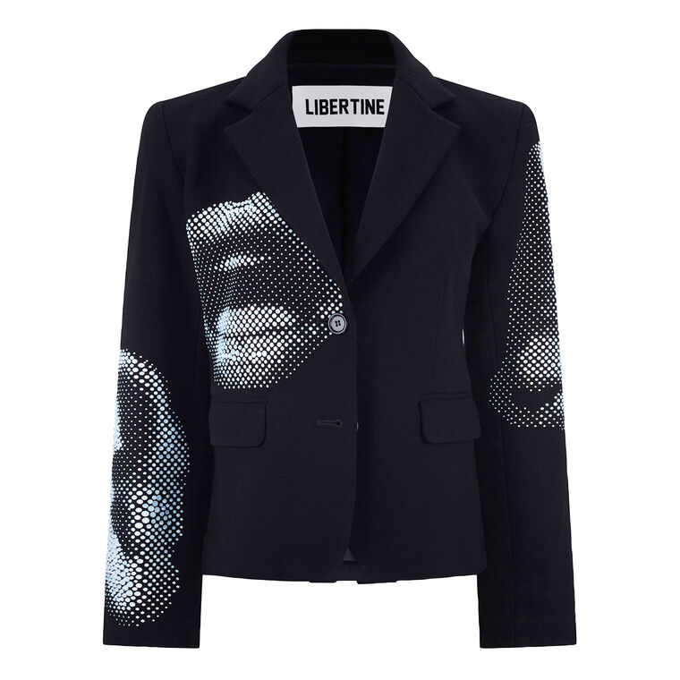 Five Senses Crystal Long Sleeve Short Blazer image number null