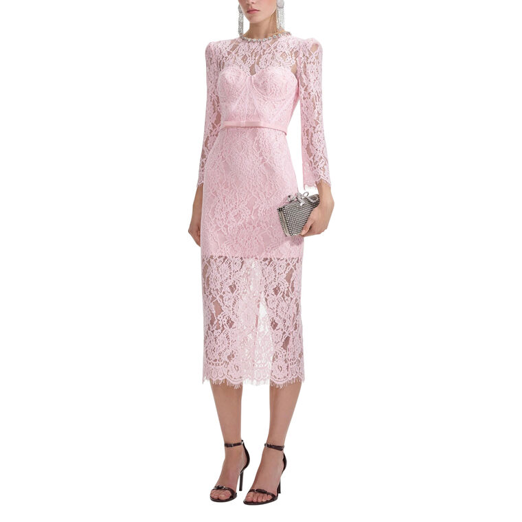 Lace Bustier Midi Dress image number null