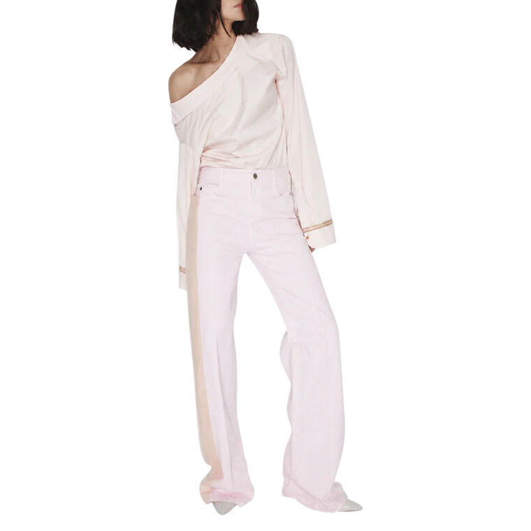 Roze High-Rise Tux Stripe Straight-Leg Jean image number null