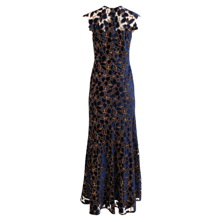 Carlotta Floral Velvet Gown image number null