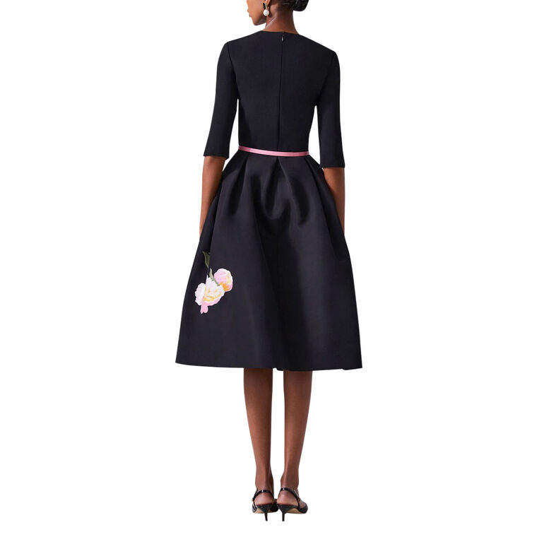 Floral-Embroidered Knee-Length Dress image number null